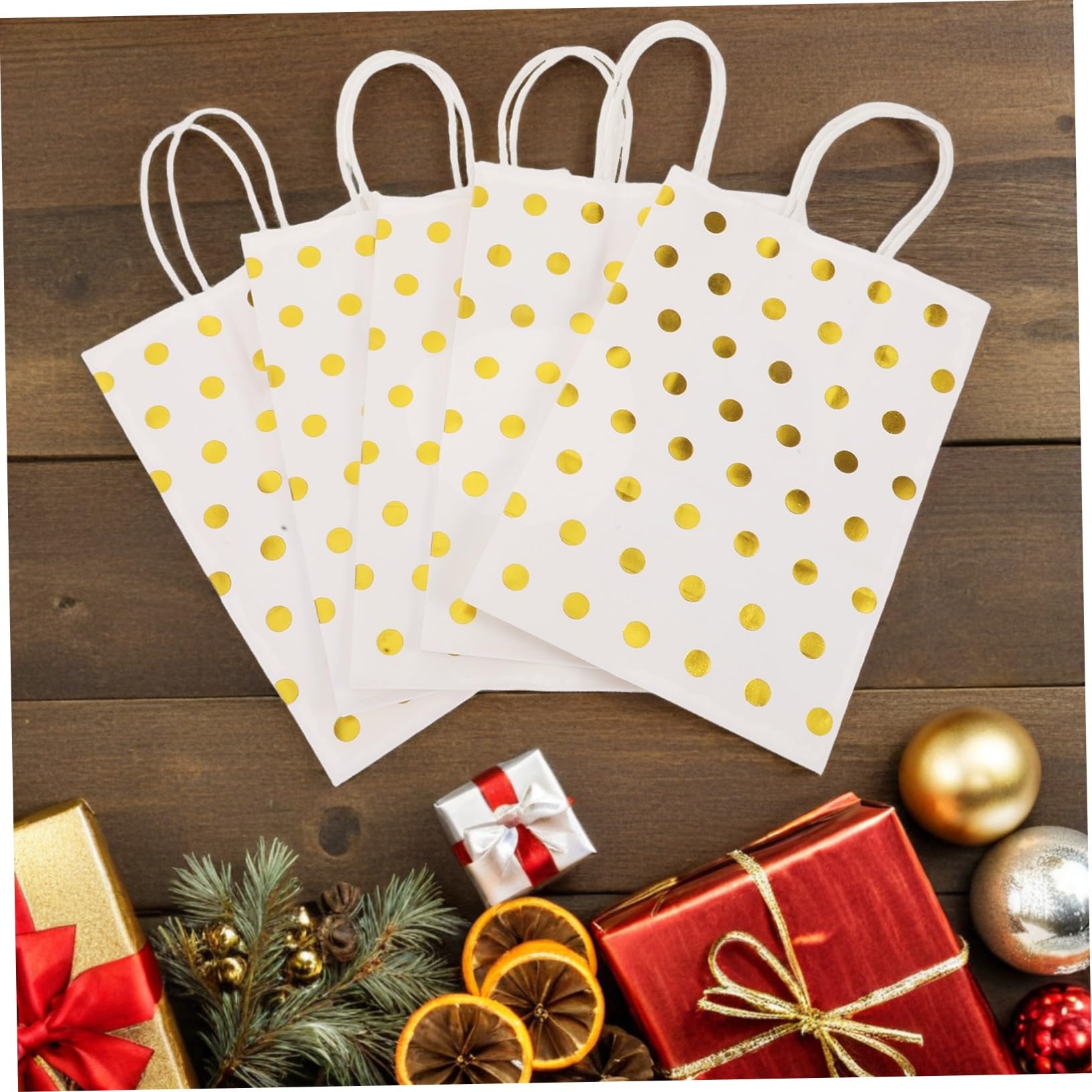 FRCOLOR 30pezzi Sacchetti di Carta con Finitura Lucida Dorata per Confezionare Piccoli Oggetti come Accessori Gioielli Biscotti Caramelle Shower e Feste di Matrimonio