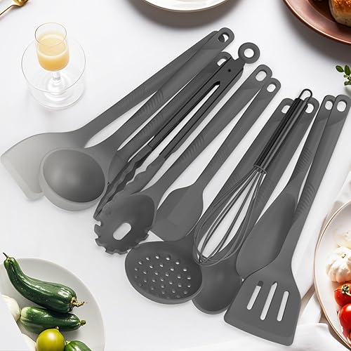 Miniatura 4 de Juego de utensilios de cocina de silicona, resistente al calor de 600 F, juego de utensilios de cocina antiadherentes con espátulas, cucharas,