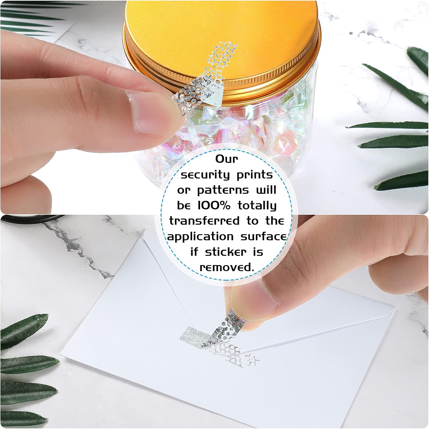 Marspark 500 Pieces Tamper Proof Stickers Hologram Stickers Security Seal