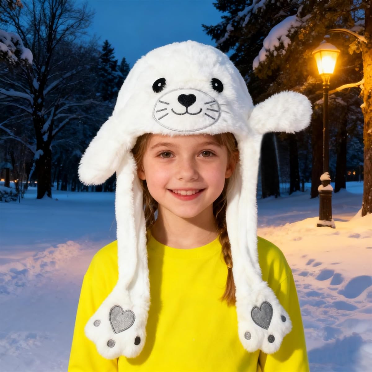 Plush Ear Moving Jumping Hat,Cute Fluffy Cap, Soft Warm HeadWear