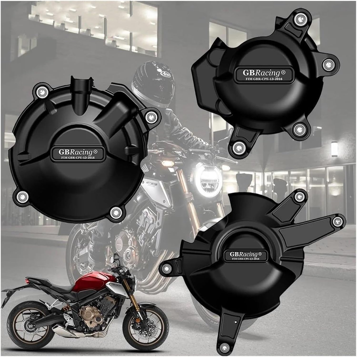 Motorcycle Crankcases Engine Guards Motorcycle Engine Stator Crankcase Protective Cover for Honda CBR650F CB650F CBR650R CB650R 2014-2020 Engine Timing Parts Covers(Black)