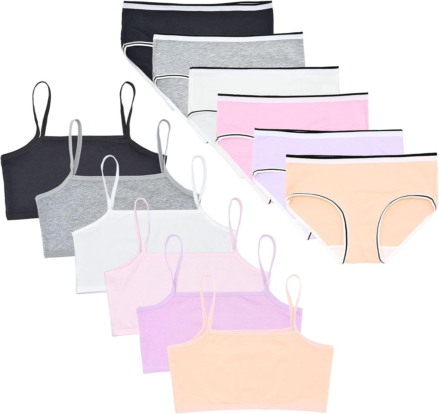 5 Pack Starter Training Bras for Girls,Crop Cami Training Bras Girls