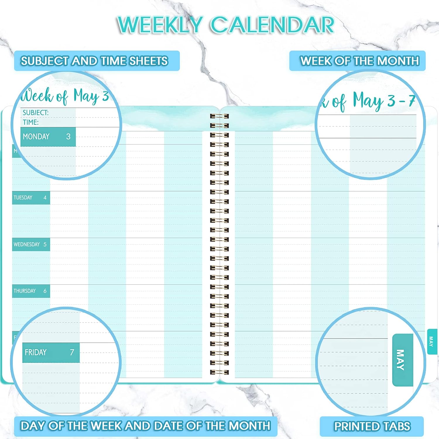 2021-2022 Teacher Planner - Jul 2021- Jun 2022, 8'' x 10'', Lesson Plan Book, Weekly & Monthly Lesson Planner, Flexible Cover, Monthly Printed Tabs, Twin-Wire Binding : Office Products