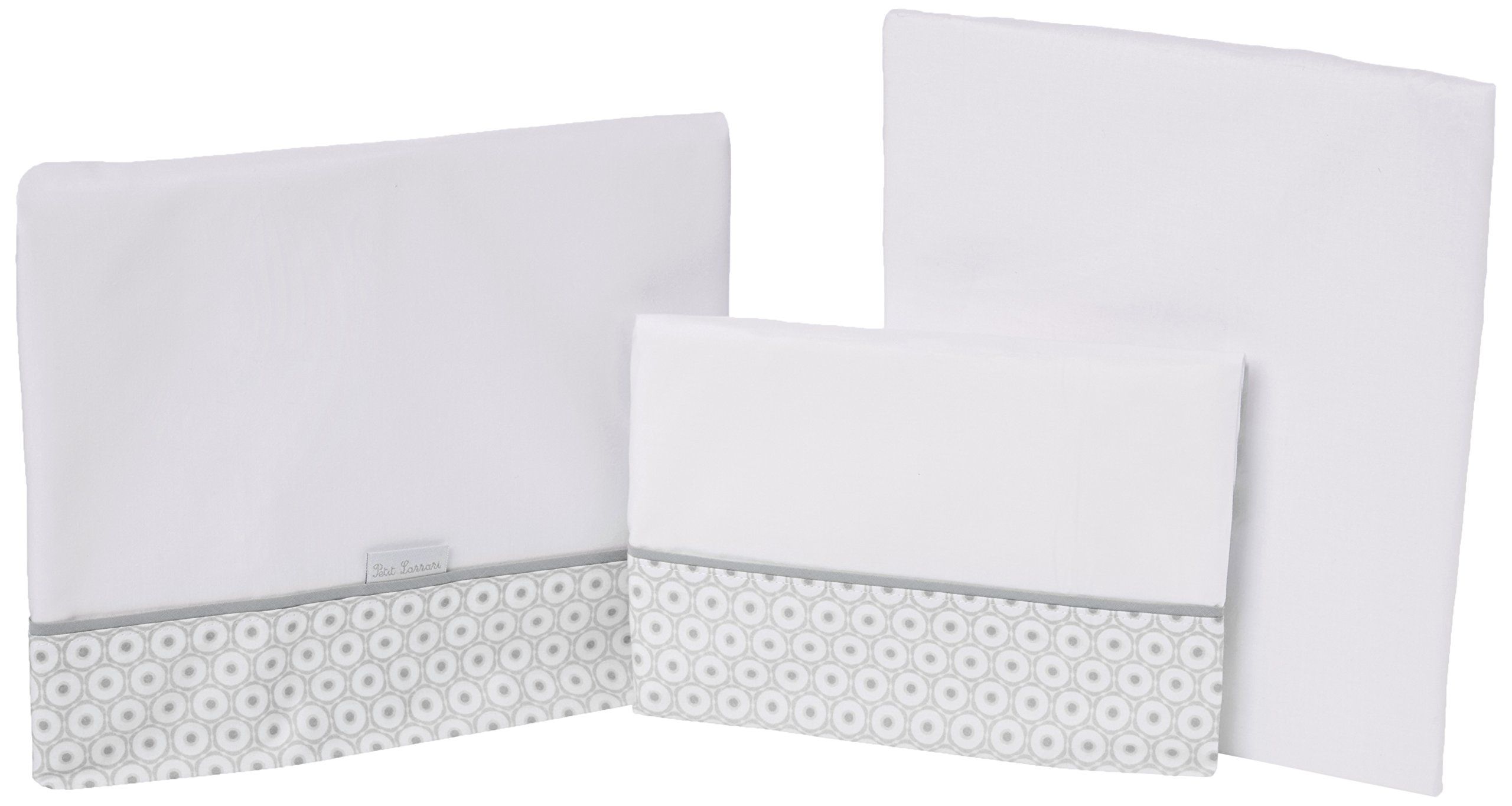 Petit Lazzari Alvin Set of 3 Mini Cot Sheets, 50 x 80 cm, Grey