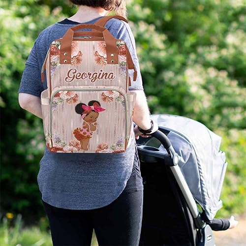 Miniatura 5 de M YESCUSTOM Bolsa de pañales personalizada con nombre para mamá, mujer, esposa, mochila personalizada, Color-01, Mochilas Daypack