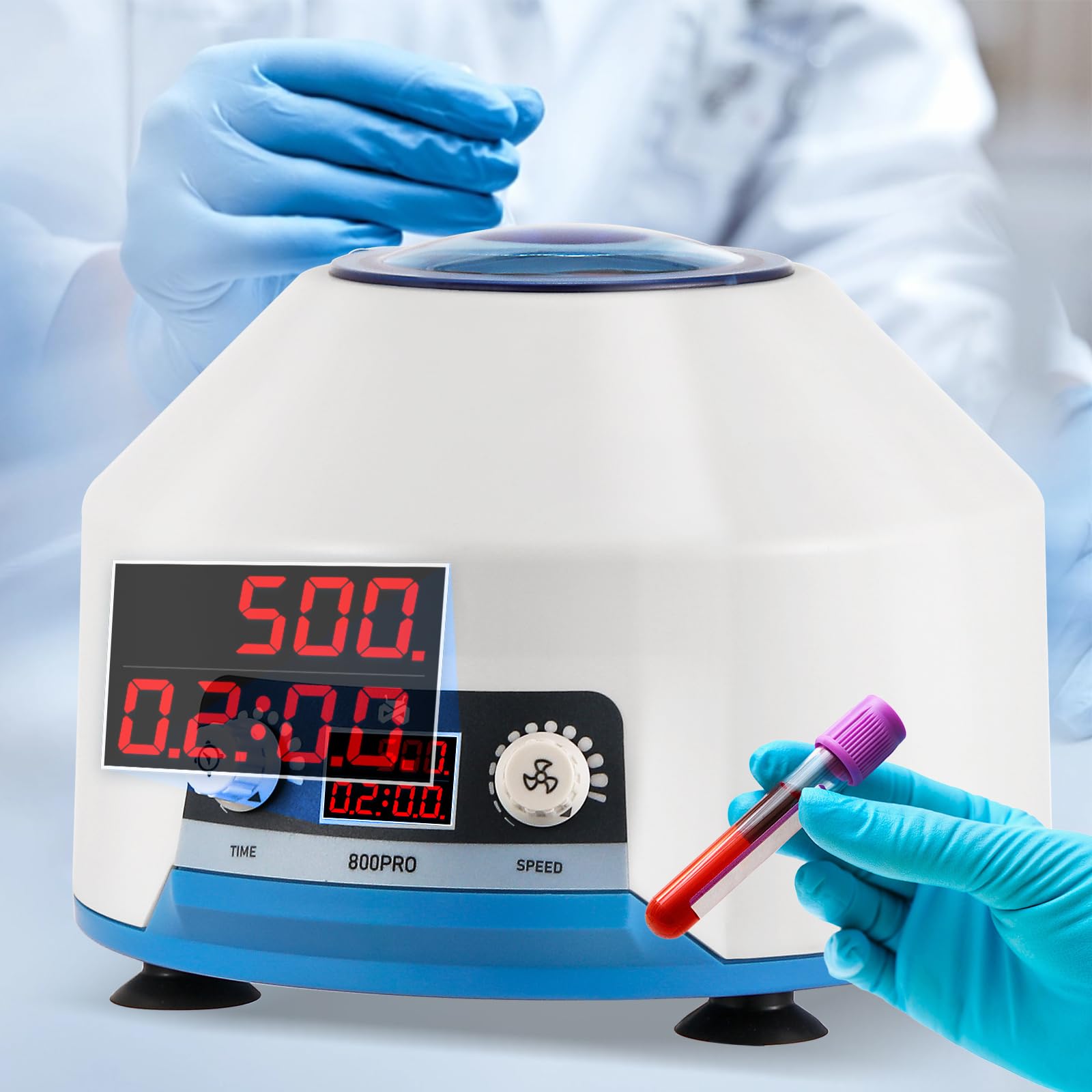 MxmoonantCentrifuge Machine, 15mlX6 Lab Benchtop PRP Centrifuges, 4000RPM Electric Desktop Centrifuge with LCD Digital Display, Time & Speed Control 110V White