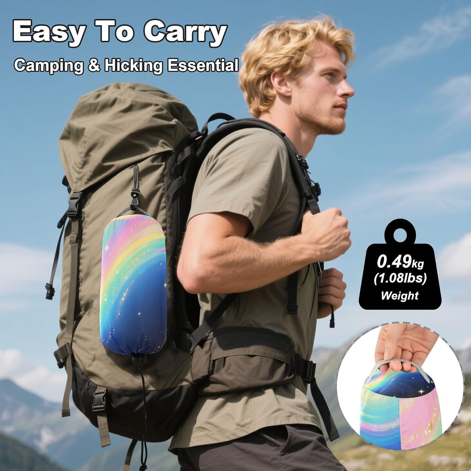 Colored Irregular Abstract Hammocks Rope Hammock for Camping Travel Accessories