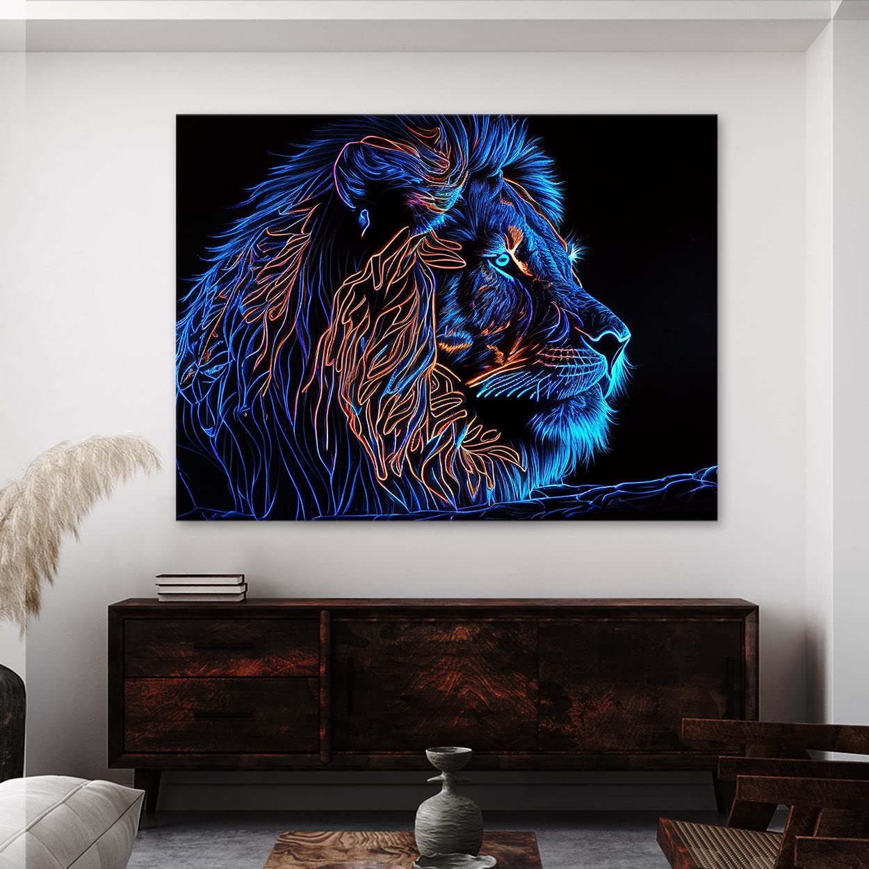 Amazon.co.jp: Sense キャンバス トリッピー サイケデリック ライオン