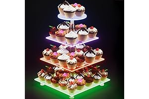4 Tier Acrylic Rechargeable LED Dessert Light Up Cake Stand