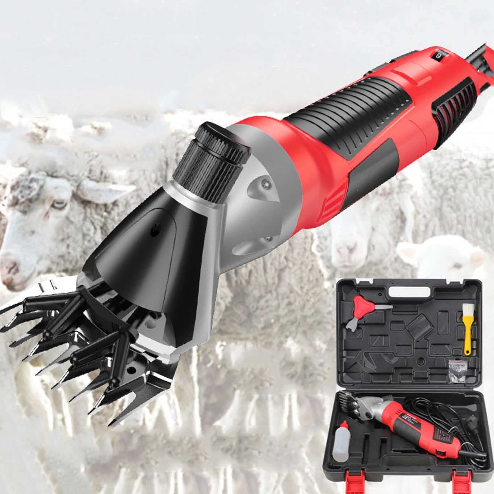 Tosatrice elettrica per pecore da 1000 W, kit per toelettatura bestiame da fattoria a 2600 giri/min. Coltello dritto a 6 velocità/9 denti, Tosatrice elettrica resistente con cavo di alimentazione da