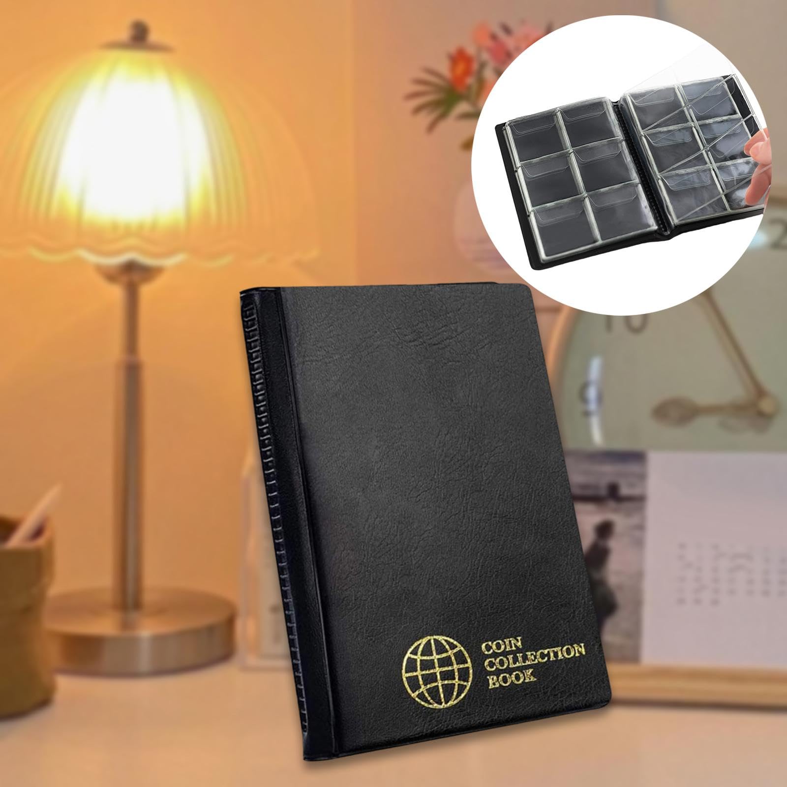 Gralara 5xPáginas para Coleccionar Monedas Estuche de Bolsillo para Monedas de Un Centavo Organizador de Suministros de Divisas Carpeta para Coleccionistas Se