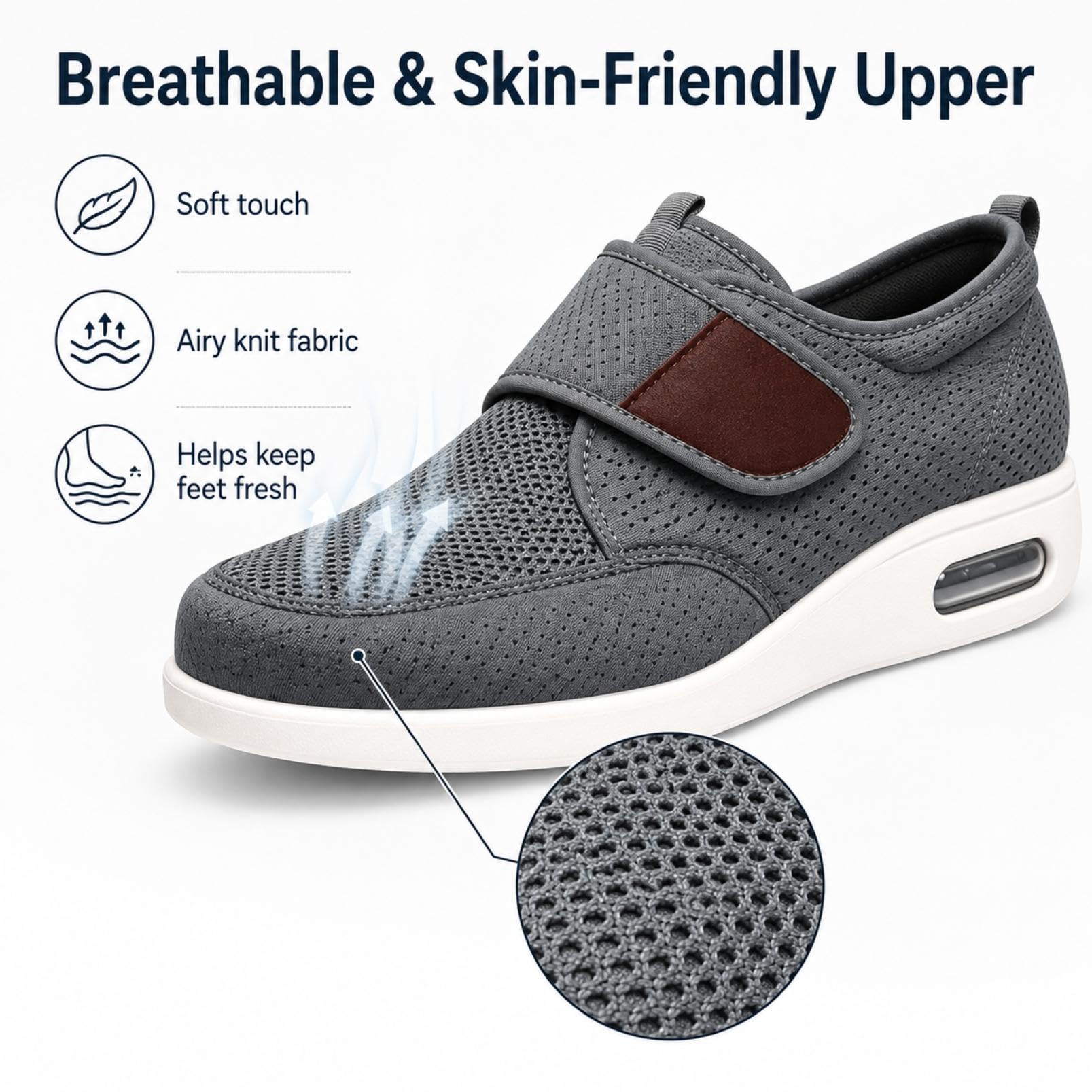 Generisch Men's Diabetic Shoes, Seniors with Fastening
