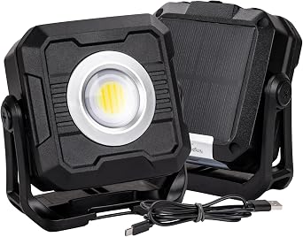 COB Rechargeable Work Light, 2000LM Portable Magnetic Foldable COB Flood Light with 3 Lighting Modes & 360Rotatable, IP54 Waterproof Worklight for Camping, Fishing, Car Repair, Hiking,Garage