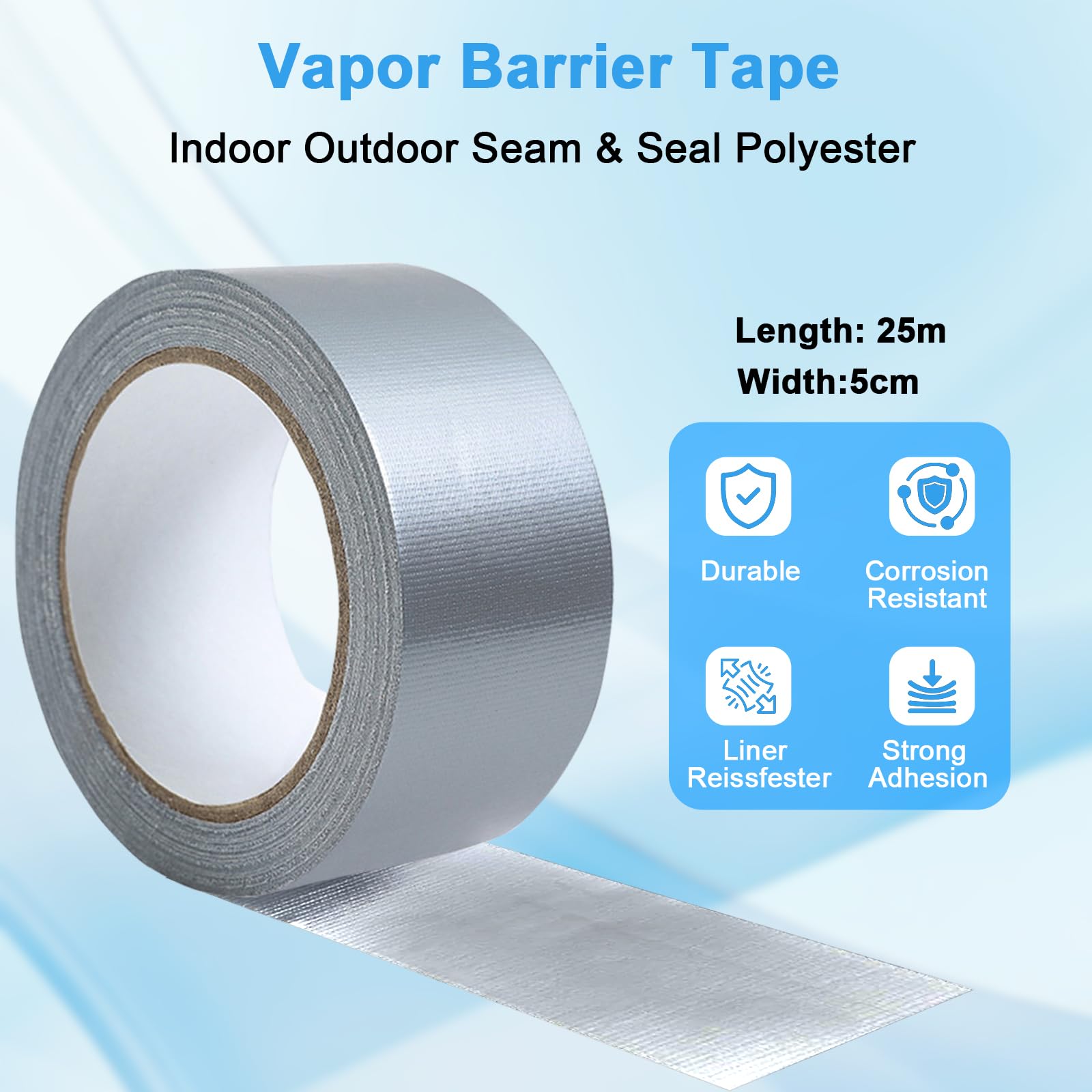 Cinta adhesiva de barrera de vapor para tejados, resistente al agua, para barreras de vapor, barreras de vapor