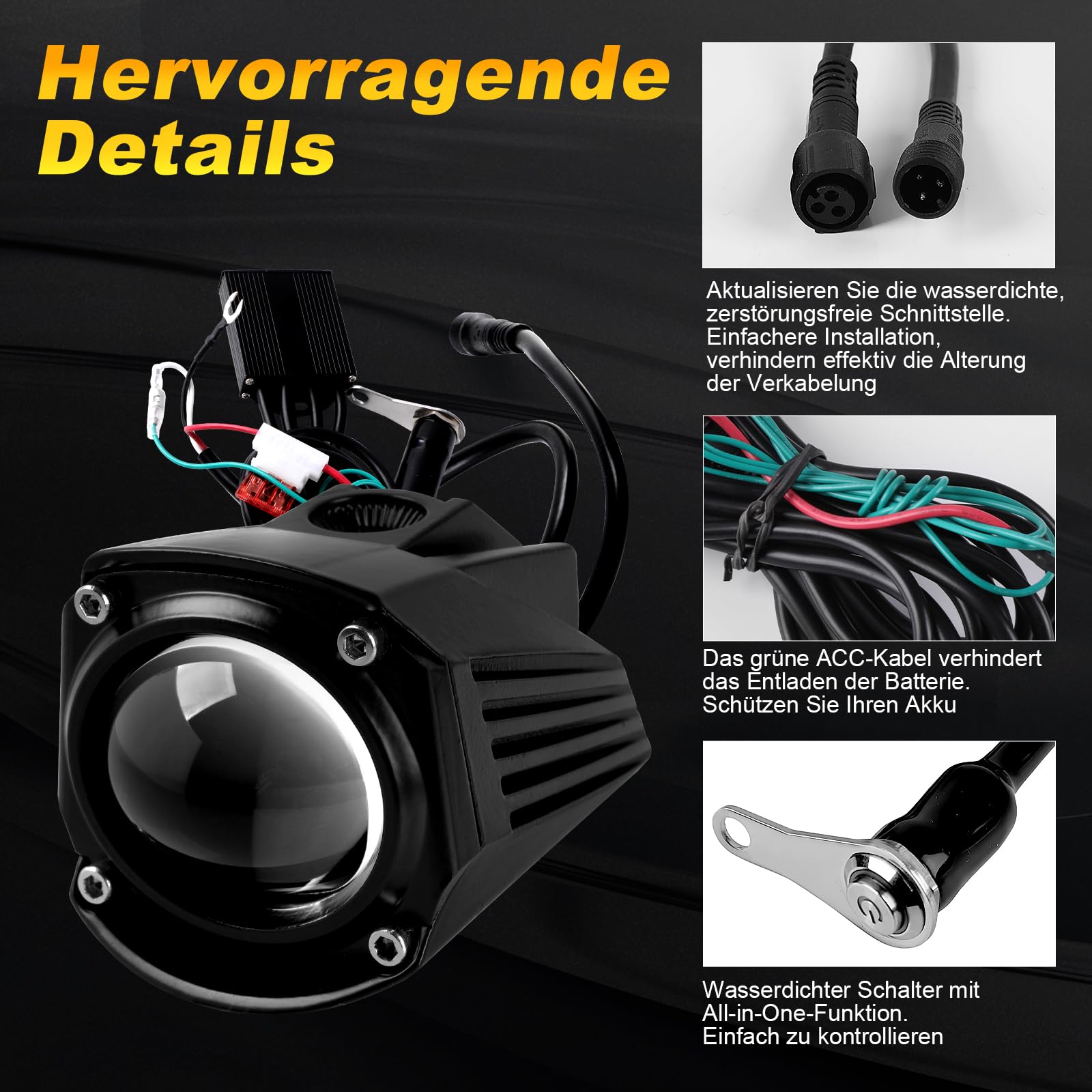 REALOVE Faros antiniebla LED para motocicleta