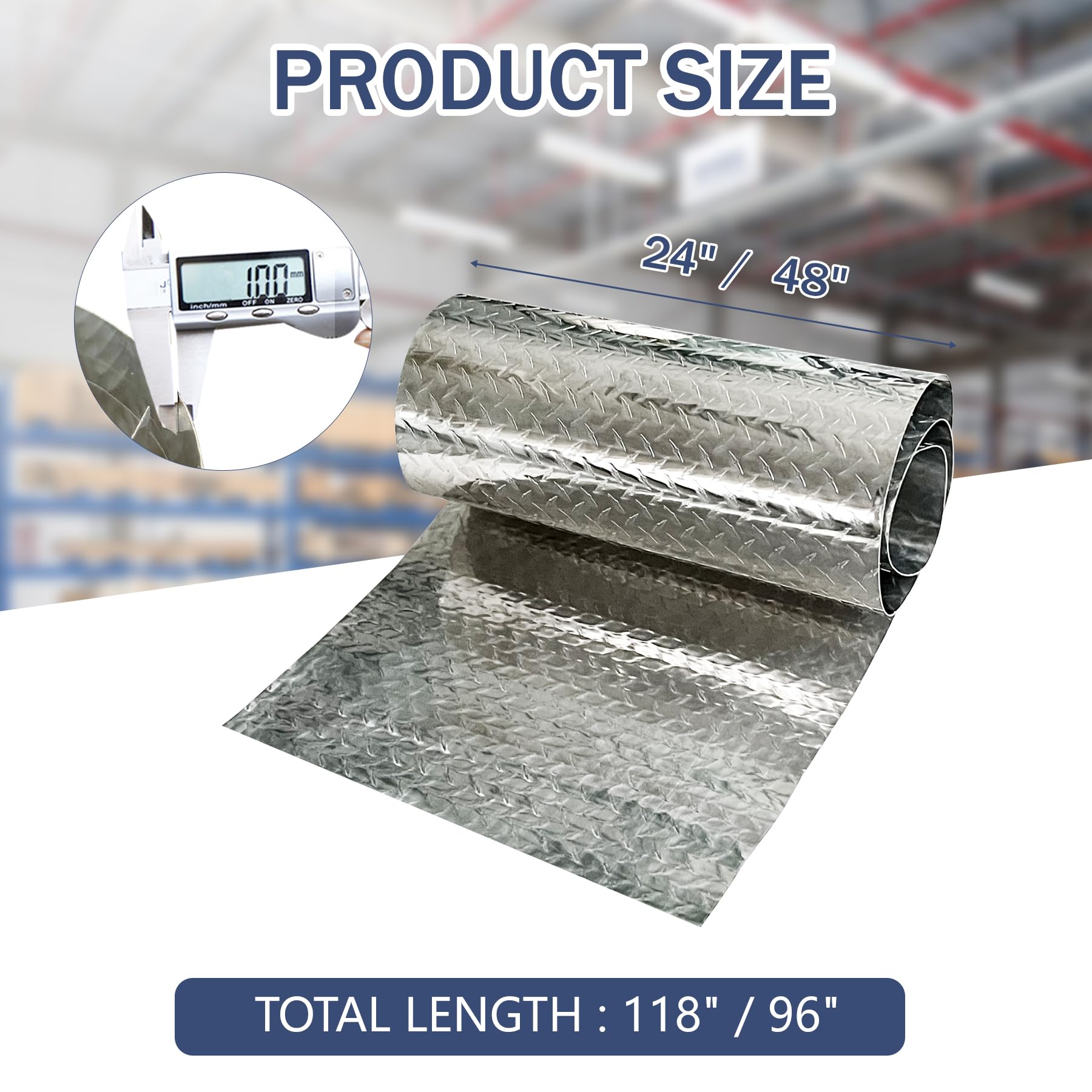 2'x 8'Diamond Plate Aluminum for Trailer Wall and RV Kitchen,Diamond Plate Sheet Metal for Wall Covering,Aluminum Diamond Plate for Stairs Anti-Slip (2'X10') (4'x 8')