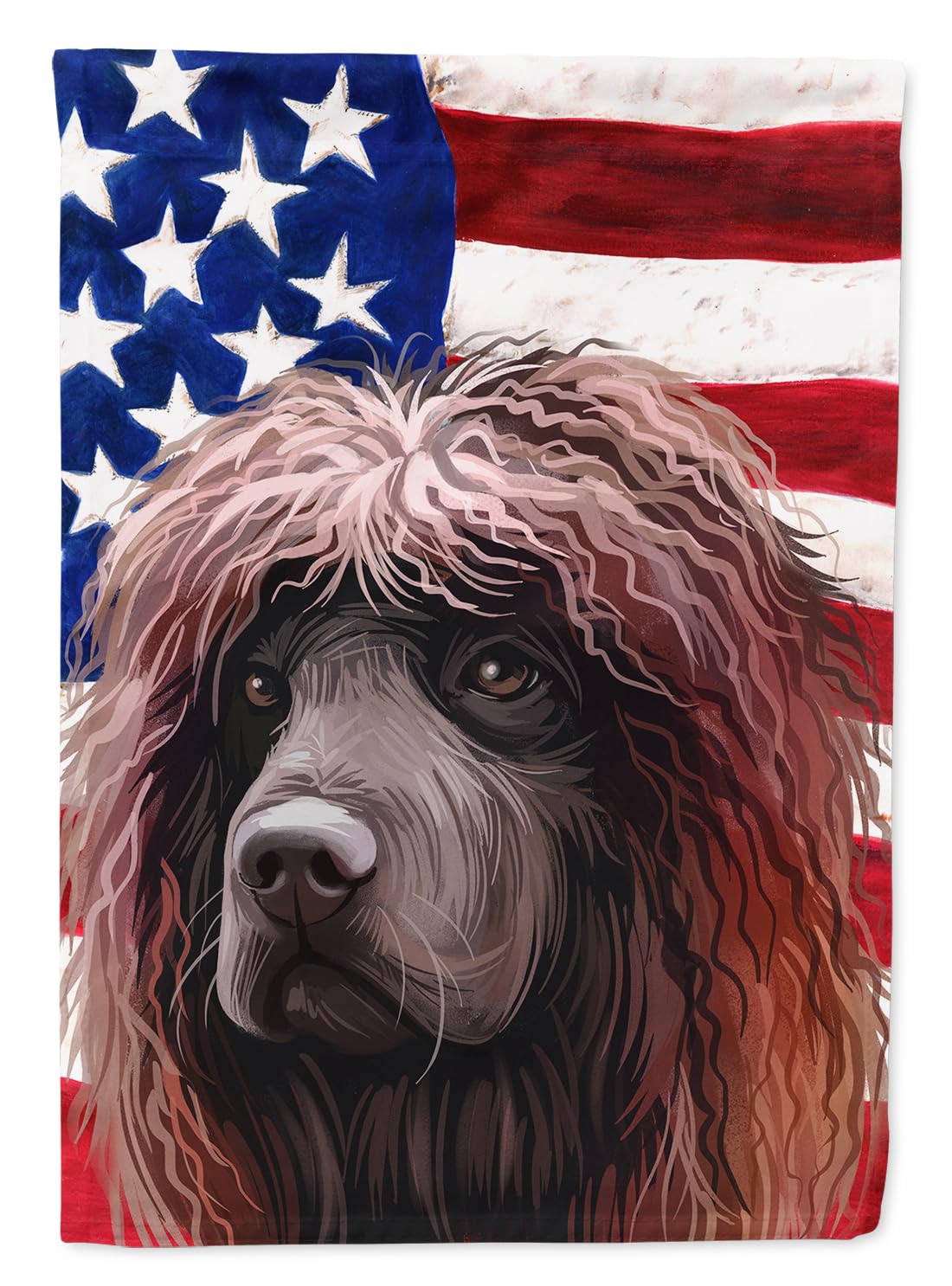 Drapeau Irish Water Spaniel américain grand format en toile pour décoration de jardin