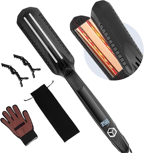 Miniatura 9 de Happybuy Plancha de pelo de titanio, tu compañero de peinado ideal! Esta plancha de 1.5 pulgadas cuenta con calefacción por infrarrojos, una