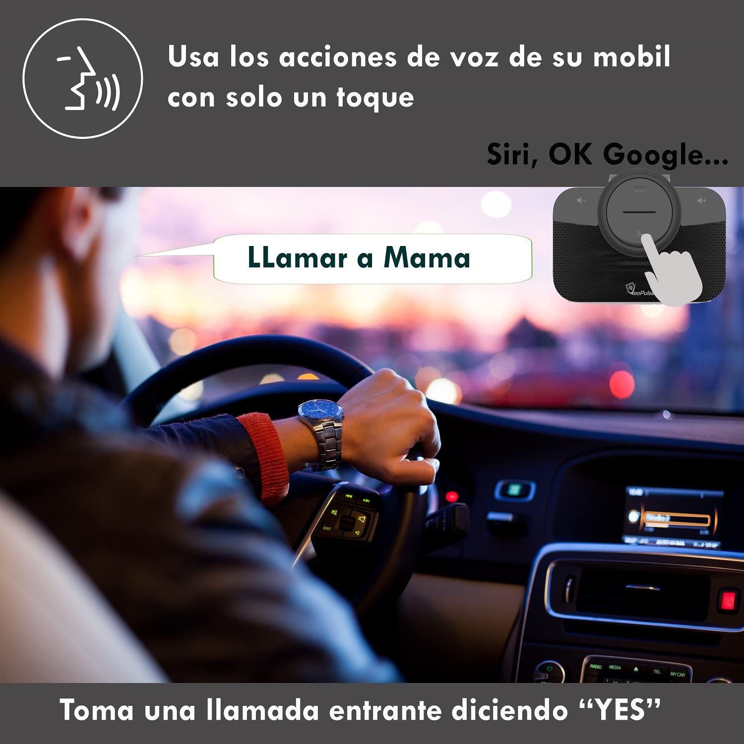 Kit de Altavoces Manos Libres VeoPulse BPRO 2B Coche Bluetooth Automóvil
