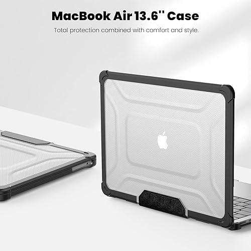 Miniatura 7 de MEEgoodo Funda para MacBook Air M3 de 15 pulgadas 2024 2023 A3114 A2941 con chip M3 M2 con resistente a los golpes, carcasa rígida para laptop con