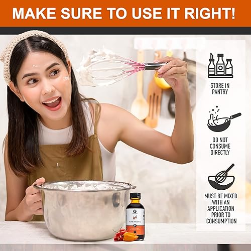 Miniatura 5 de Dolce Foglia Aceites aromatizantes Habanero  2 onzas  Aceite aromatizante multiusos para hacer dulces, extractos y saborizantes para hornear,