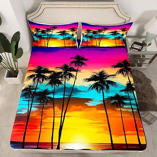 Miniatura 36 de Sábana bajera ajustable de olas oceánicas, tamaño Queen, estilo retro, brújula, velero, juego de ropa de cama náutica para mujeres, hombres y niños,