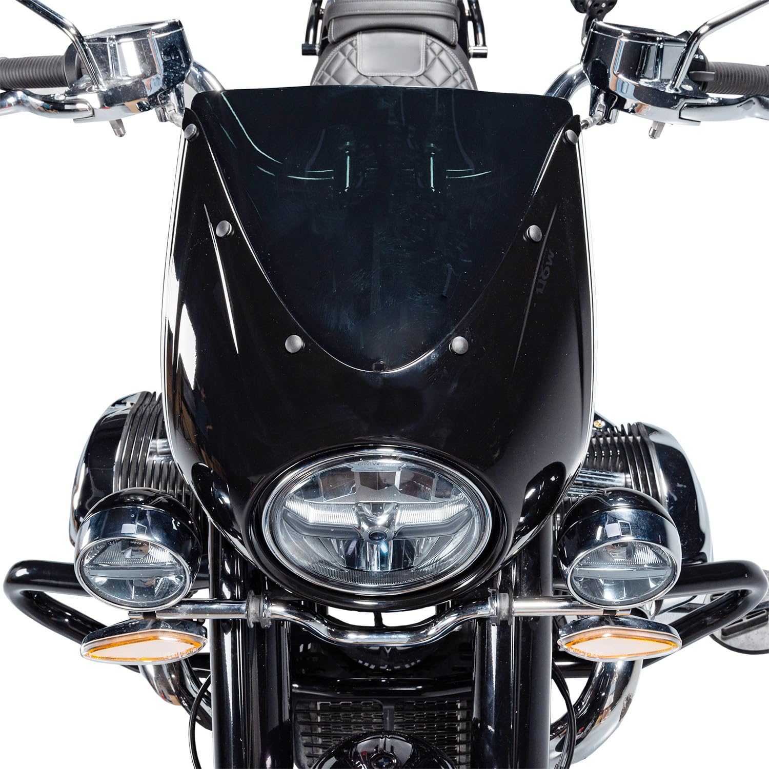 Motorcycle Front Headlight Fairing Cowl with Windshield Deflector Compatible with R18 R 18 Classic 2020 2021 2022 2023 2024 Headlamp Cover Mask Visor Windscreen, Black