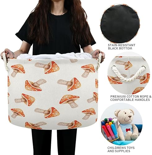 Miniatura 48 de YETTASBIN Canasta de cuerda de algodón con diseño de dragón de acuarela, grande, redonda, para bebé, manta, juguetes, para almacenamiento