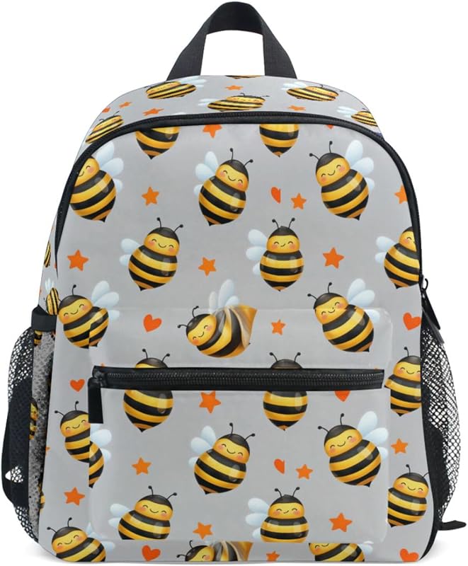 Kid Backpack Cute Bee Heart Star Toddler School Book Bag