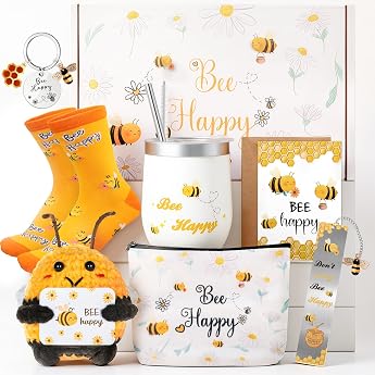 Giftota Bee Happy Gifts for Women - Positive Bee Pocket Hug, Personalised Birthday Gift, Inspirational Lucky Charm Gifts for 