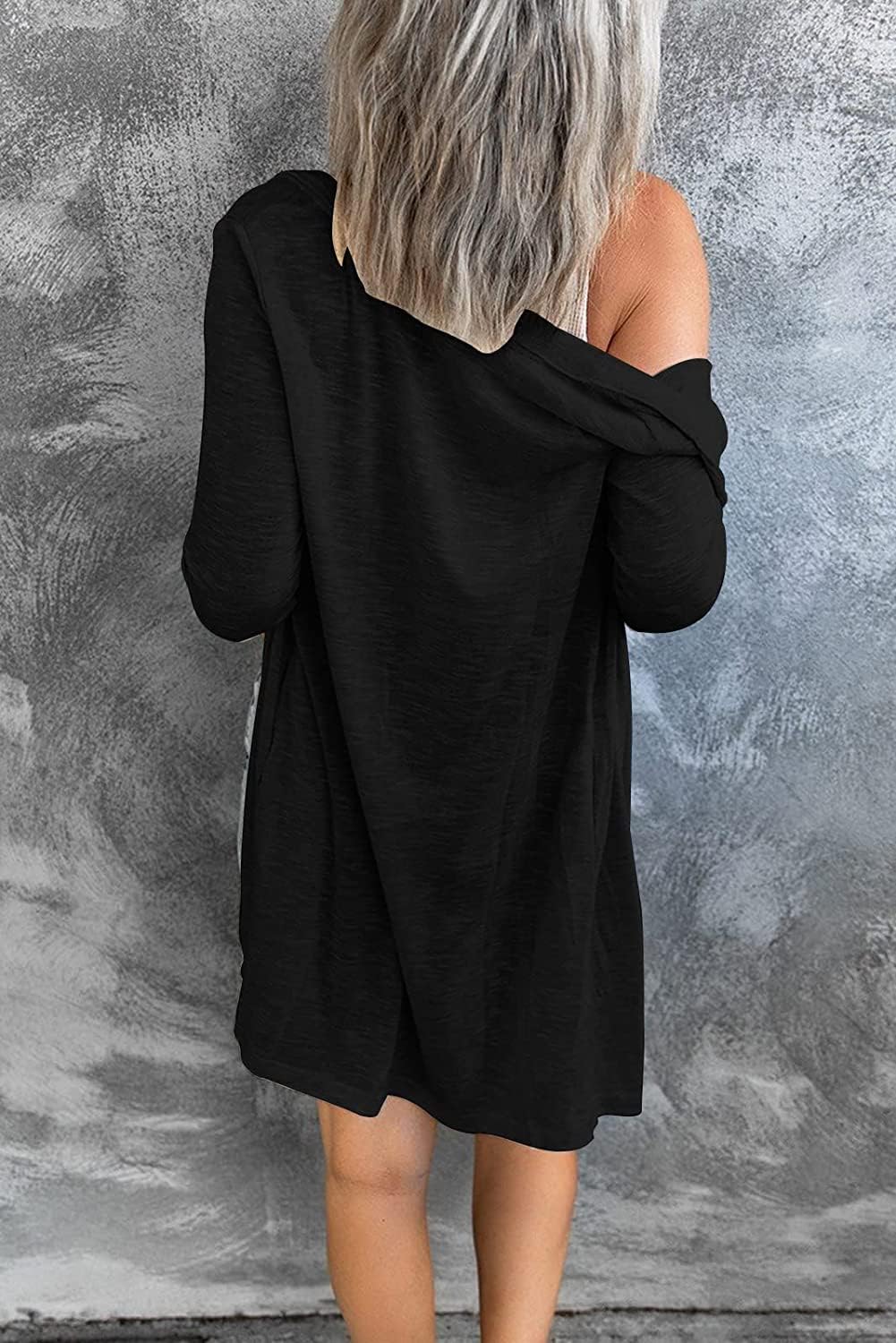 Ladlop Womens Lightweight Open Front Cardigan Casual Long Sleeve Button Down Loose Fall Cardigans - Image 3