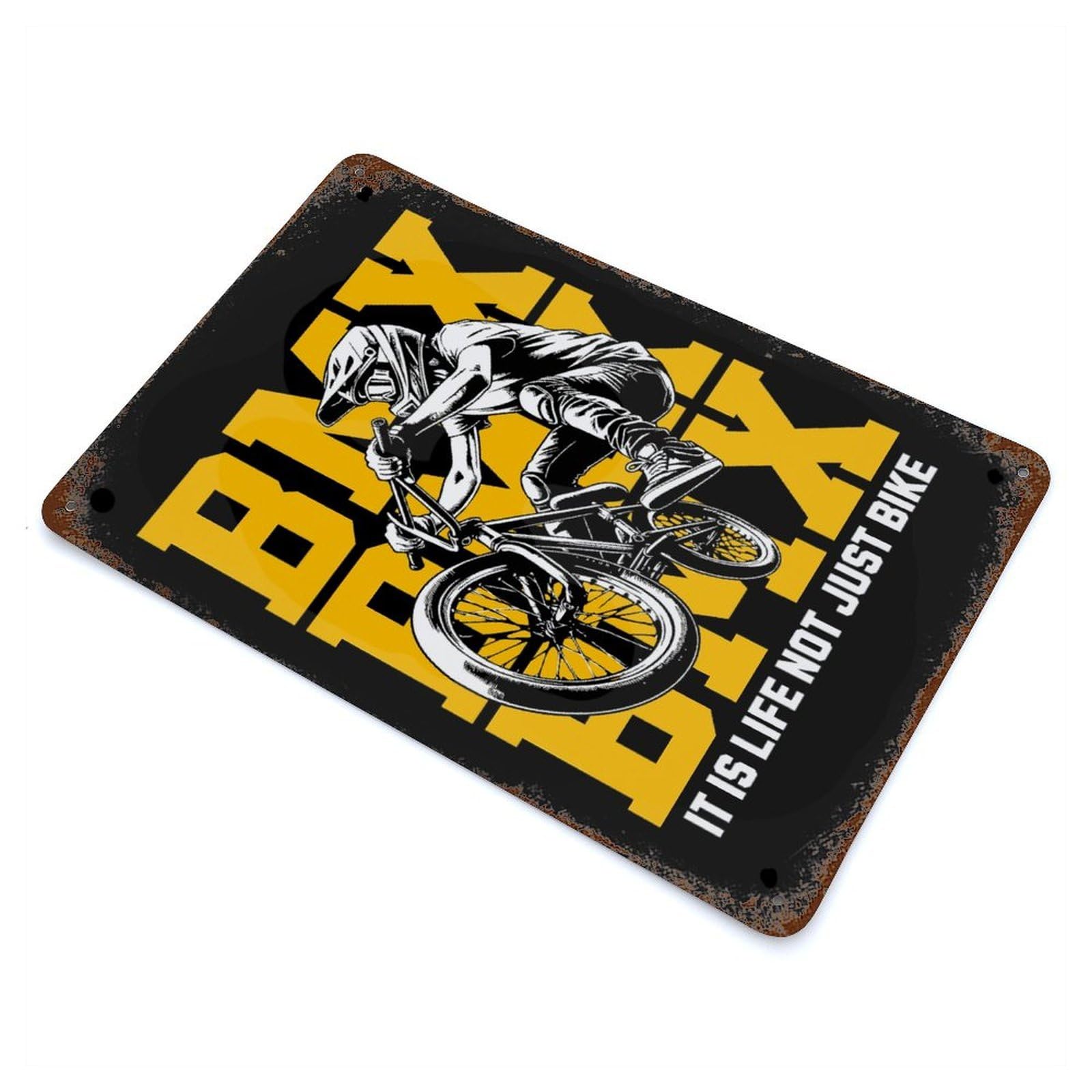 Bmx Vintage Rust Metal Sign 11.8"x7.9", Shabby Chic Decor for Garage, Pub Or Kitchen