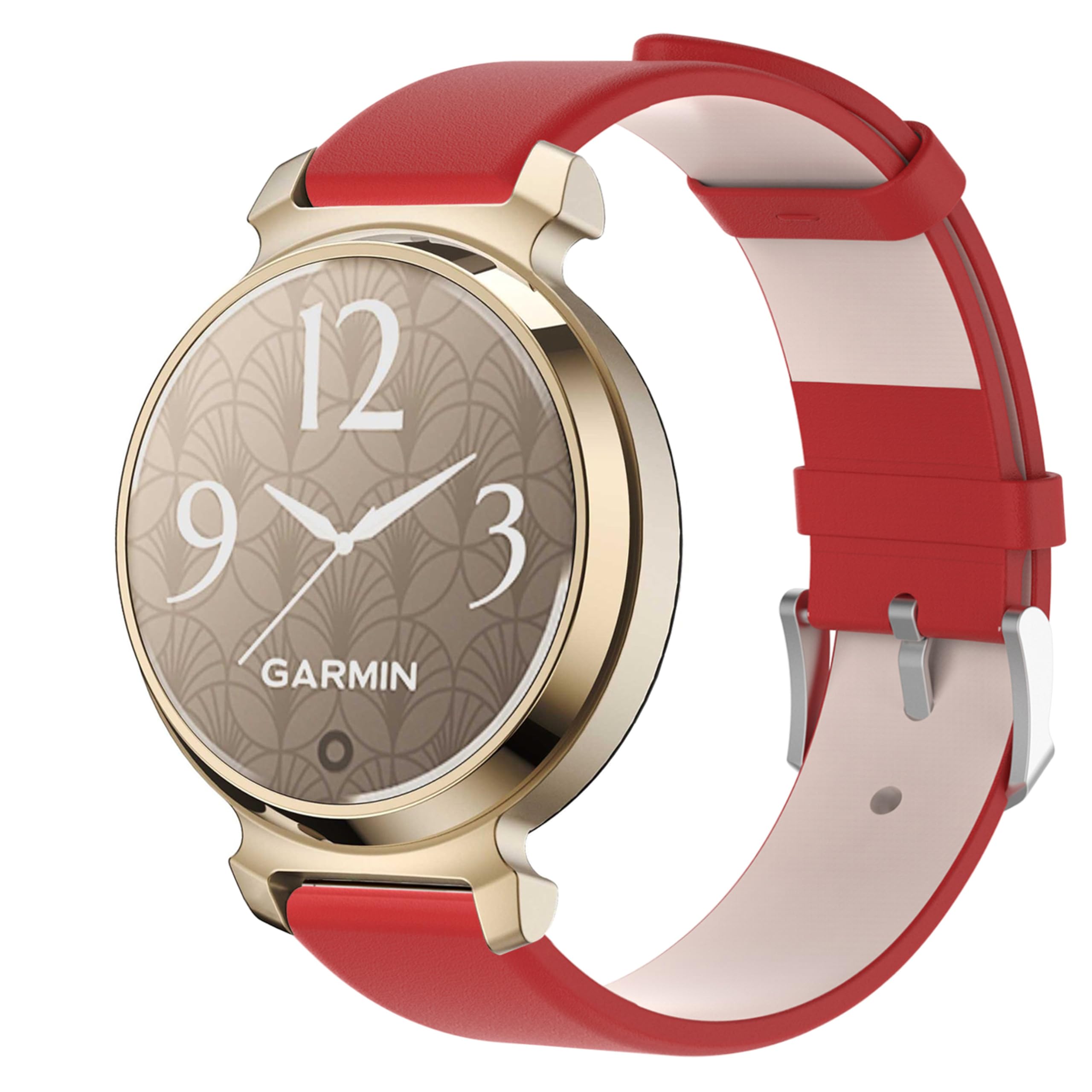CZhkg Genuine Leather Wristband for Garmin Lily 2 Strap, Sports Strap Replacement Watch Strap Armband Adjustable Size Watchbands Quick Release Strap Bracelet for Garmin Lily 2 Watch (red)