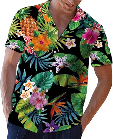 Short Sleeve Mens Beach Shirts 1U 