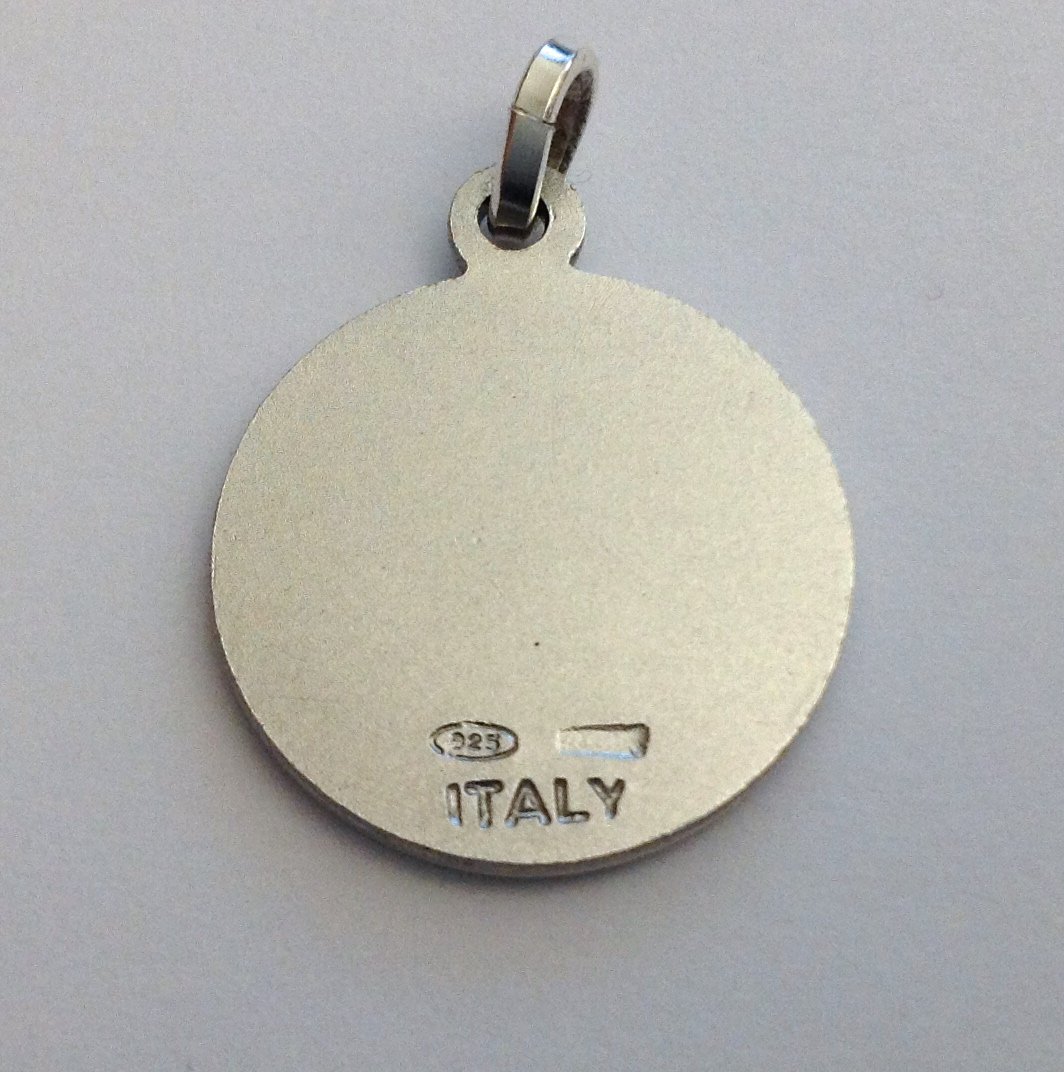 I G J Médaille de Saint François d'Assise en Argent Massif 925 - Patron de l'Europe