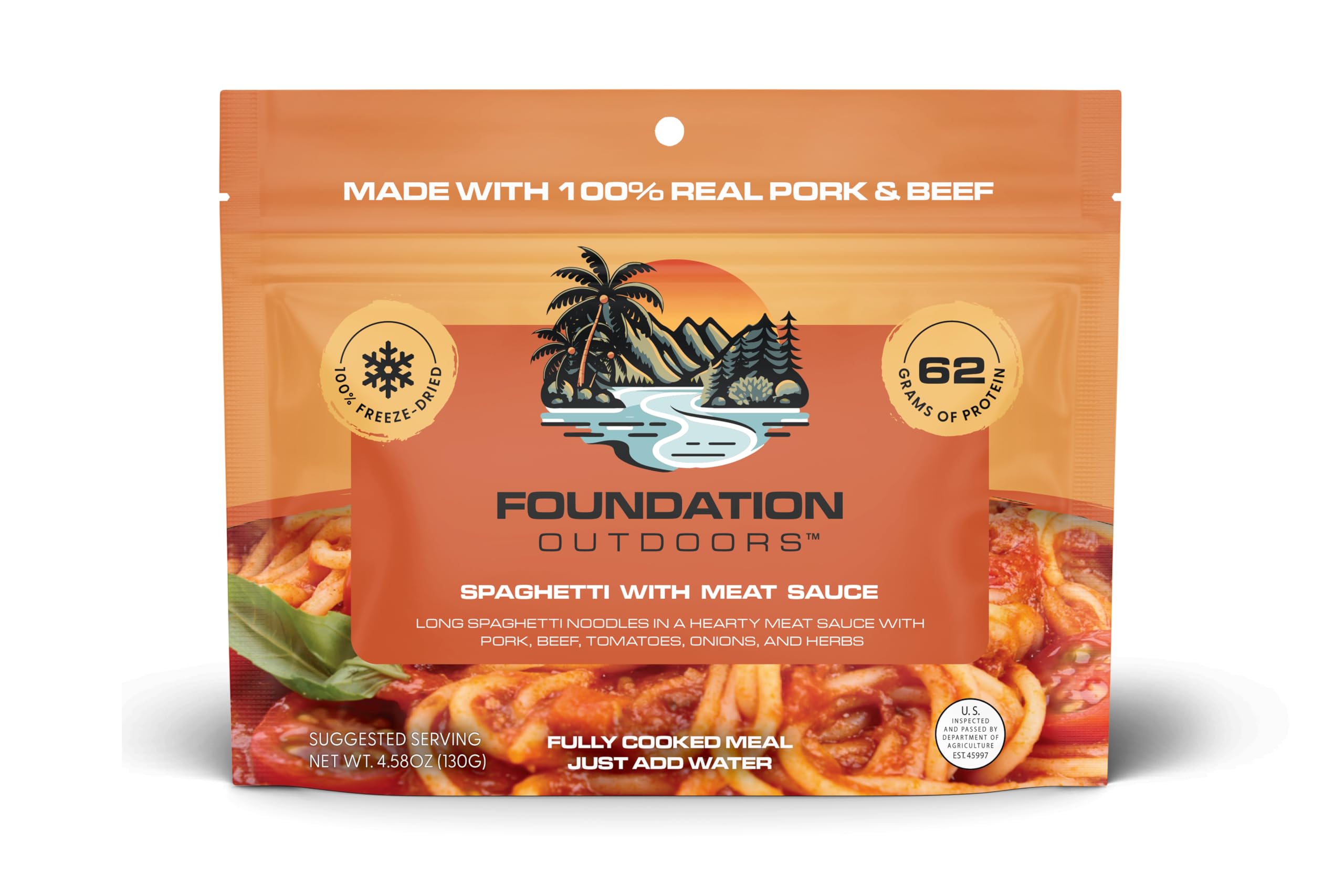 FOUNDATION Outdoors Spaghetti with Meat Sauce Freeze Dried Meal