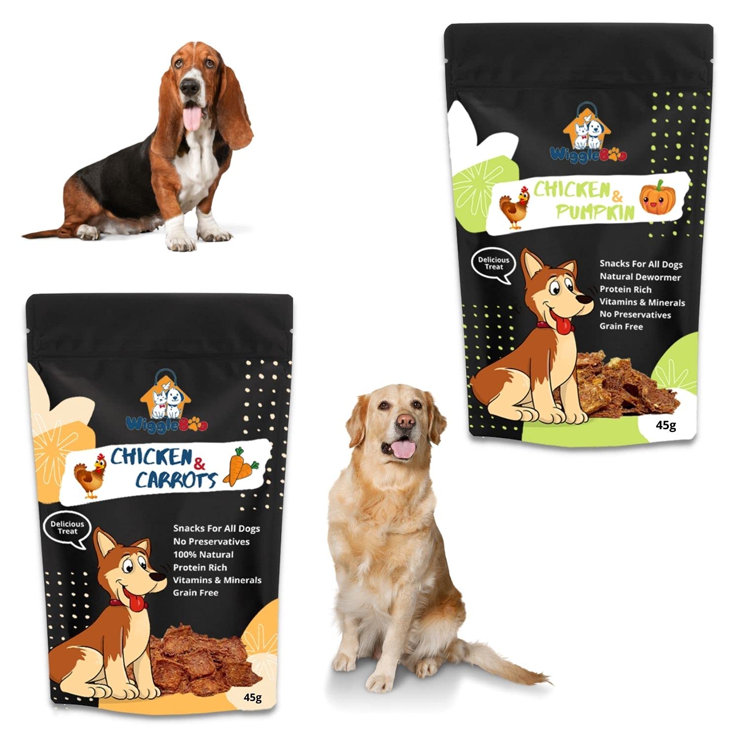 See full amazon price history chart for WiggleBoo Dog Treats Combo | Chicken-Carrot + Chicken-Pumpkin | Travel Pack | Crunchy Snack | (45g + 45g) WiggleBoo Dog Treats Combo | Chicken-Carrot + Chicken-Pumpkin | Travel Pack | Crunchy Snack | (45g + 45g) (B09GFDJNGK) Amazon Price History, Amazon Price Tracker