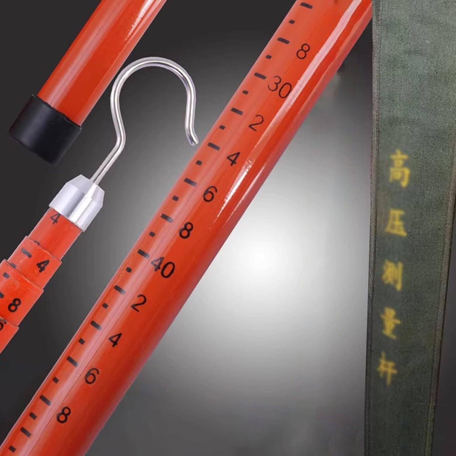 Insulated Telescoping Measuring Pole - 6 to 50 ft Epoxy Survey Rod, Portable Height Measurement Stick for Live Power Site Surveying - Durable, Lightweight, Accurate