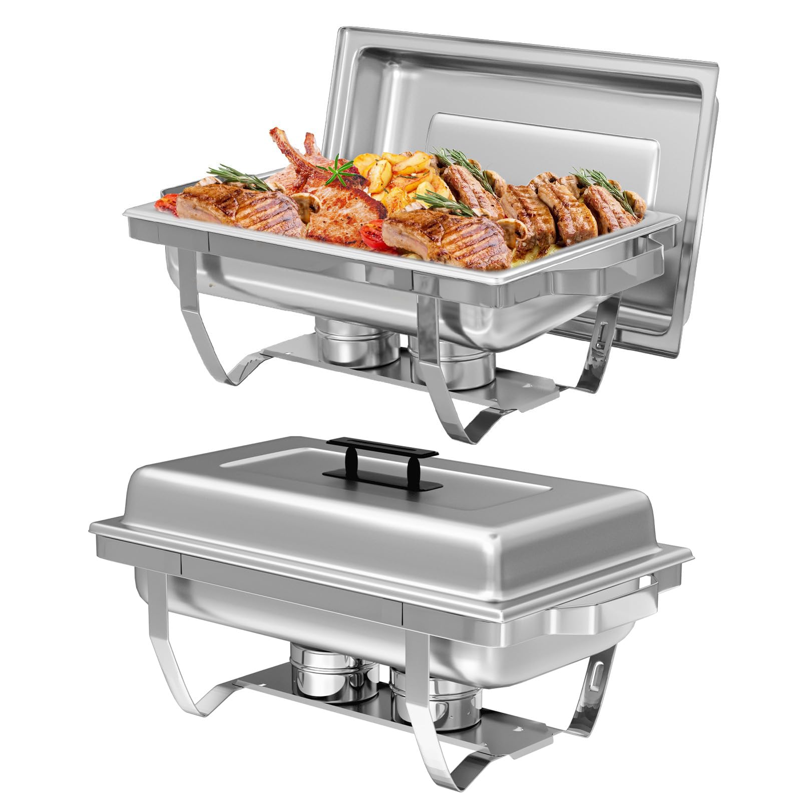 Aplancee Chafing Dish, 2 contenitori scaldavivande in acciaio inox, per catering, buffet e feste