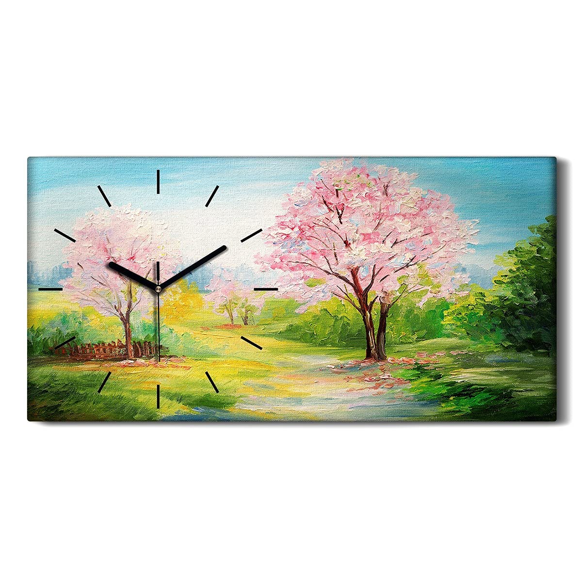 Horloge sur Toile Sans Tic-Tac 60x30cm - Décoration Murale Salon