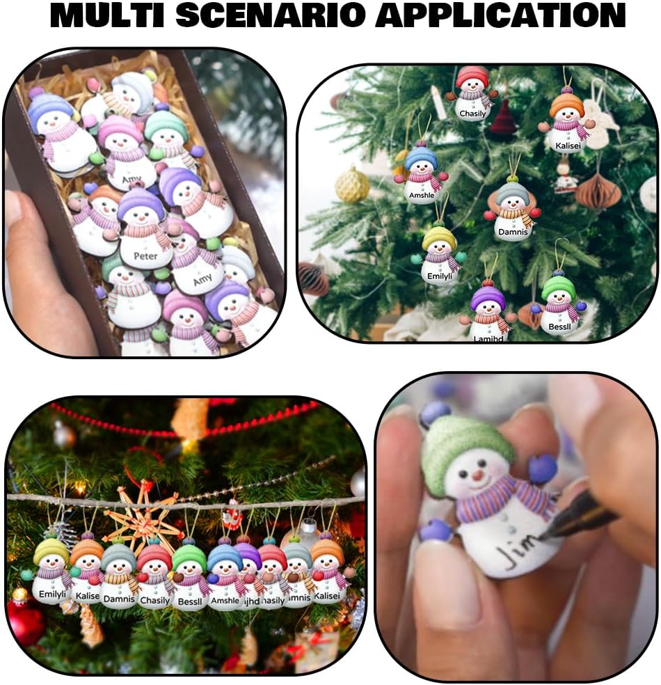 FolHaoth Personalized Ferris Wheel Bookshelf Decor - Gold LED Decor with Custom Snowman Family 1-12 Name Tabletop Small Figurines Accent Décor - Living Room Decoration Object-Gold Metal Sculpture Snowman-square image 5 of 5 B0CM9F7K9J