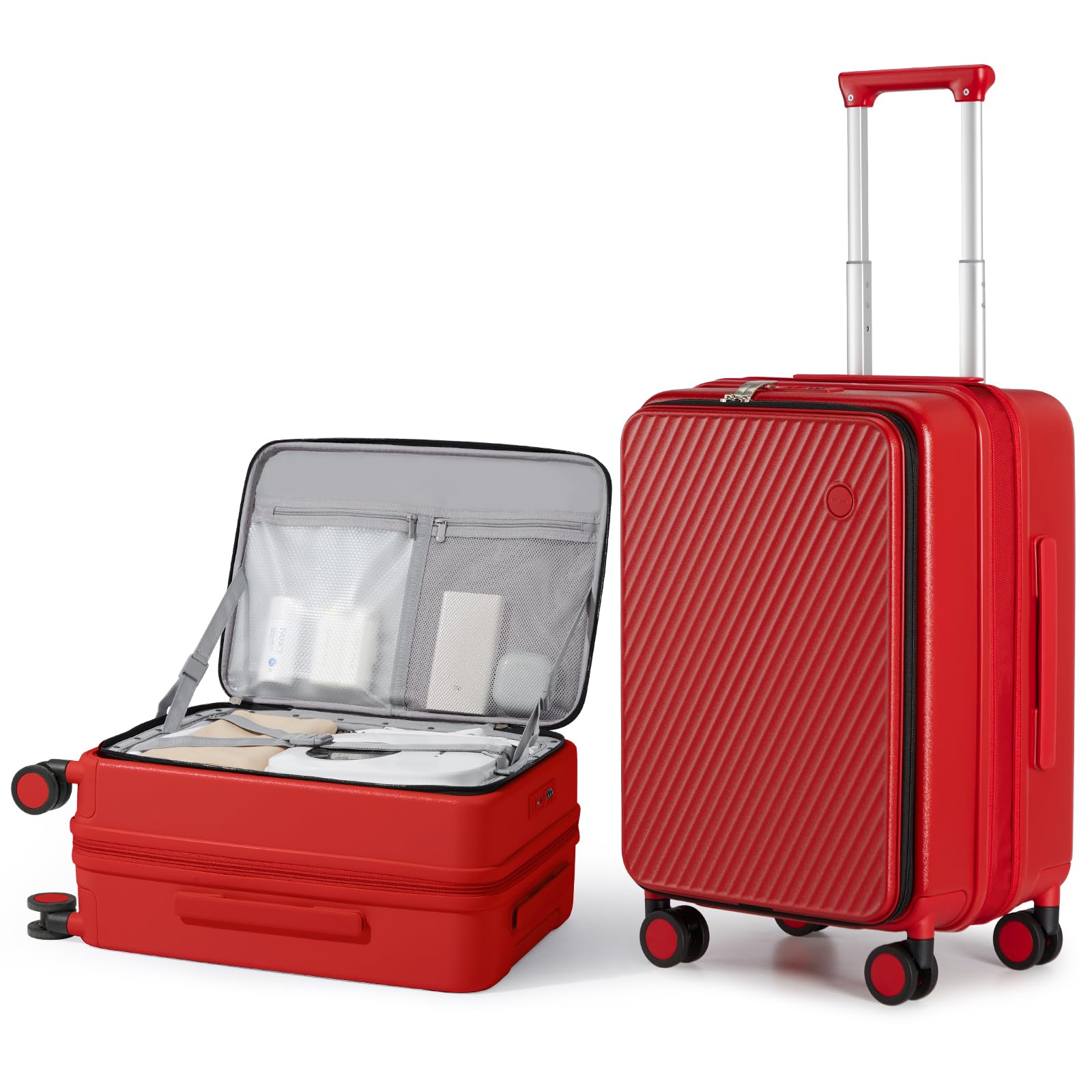 mixi 20 Inch Expandable Carry On Luggage PC Hard Shell Suitcase Top Opening Rolling Travel Suitcases with Spinner