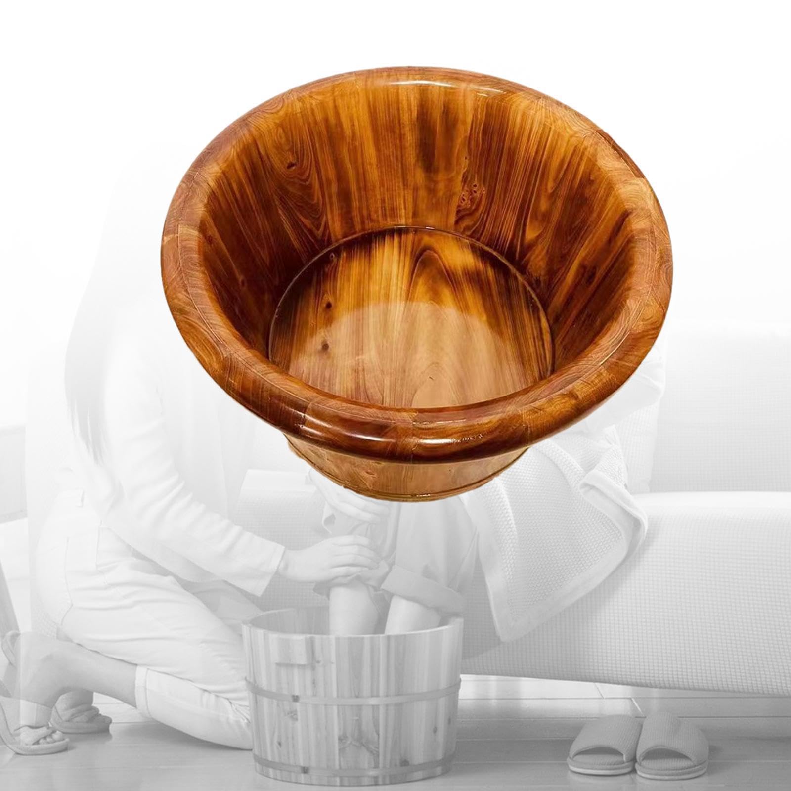 Fußbadewanne Aus Holz, Fußbadewanne, Pediküre, Fußwaschbecken für Badezimmer, B 26cmx36cm