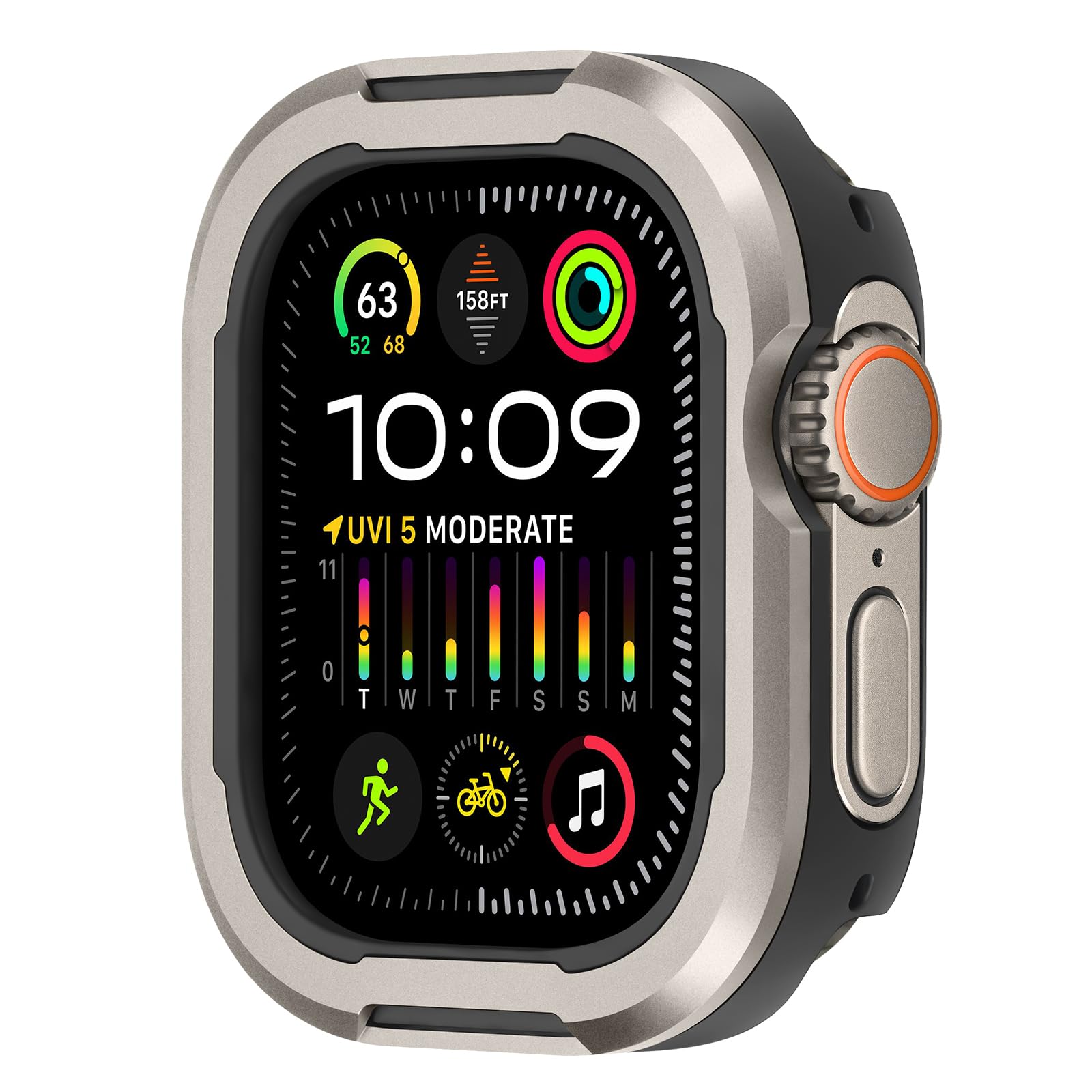 Amizee Rugged Case Compatible with Apple Watch Ultra 3/2/1 Case 49mm, Metal Bumper and TPU Slim Protective Cover Case for iWatch, Original