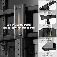 Vista 6 de Soporte universal giratorio/de mesa para TV de 27 a 60 pulgadas con giro de 80 grados, base de vidrio templado resistente de 4 niveles de altura