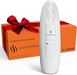 Plug-in Essential Oil Diffuser - Smart Advanced Nanotechnology (SAN) - Silent & Waterless Aromatherapy - Cold Air Diffusion, Wide Area Coverage up to 500 SqFt - Home, Office, Spa - White