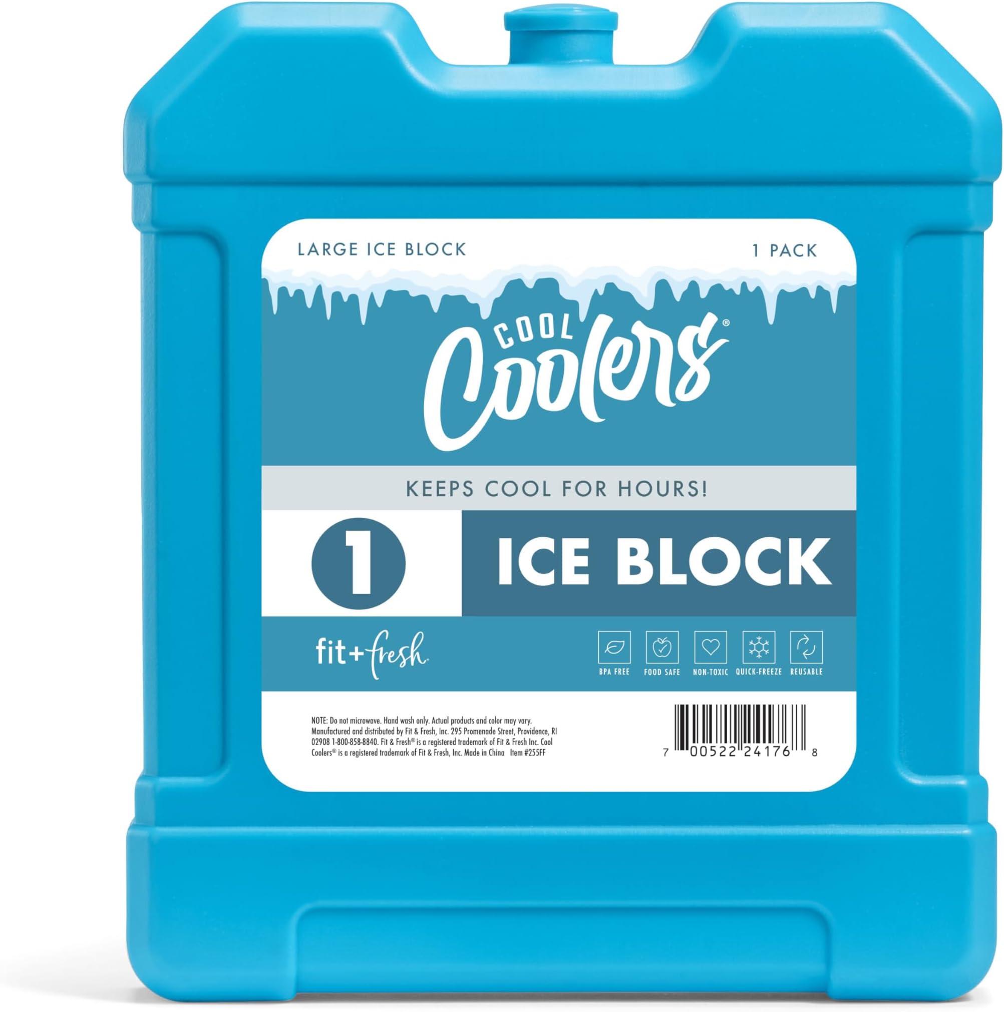 Cool Coolers by Fit & Fresh XL Cooler Ice Blocks, Large & Powerful Ice Packs, Reusable & Long-Lasting, Perfect for Insulated Coolers, Beach Bags, Backpack Coolers, Slim & Space-Saving, Quick Freeze