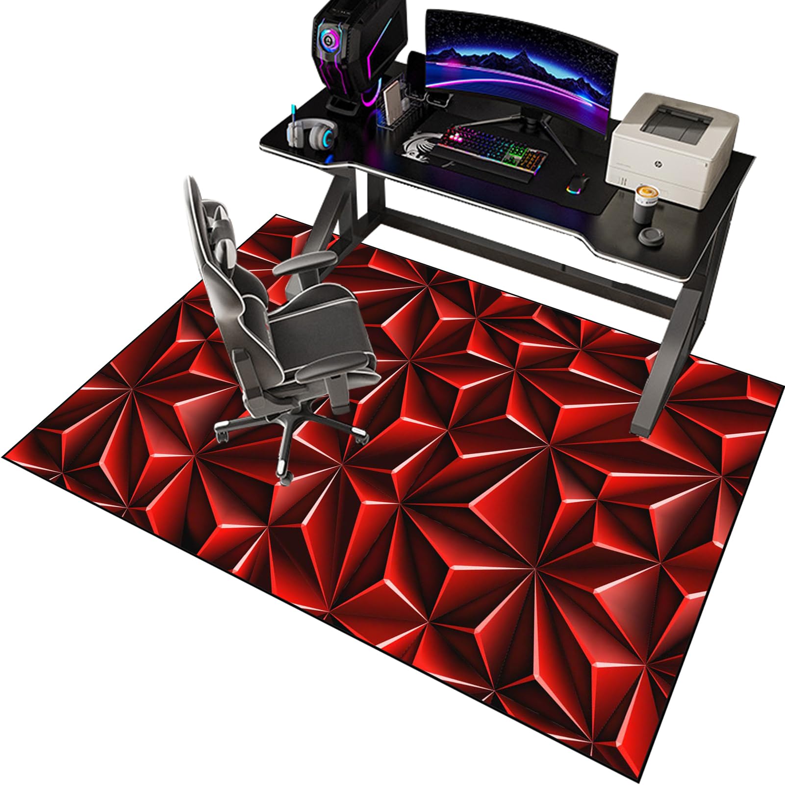 80 x 120 cm Gaming Bürostuhl Stuhlmatten, Bodenschutzmatte Bürostuhl Unterlage Kratzfest, Schreibtischstuhl Unterlage für Laminat, Bodenschutz Gaming-Stuhl-Unterlage Anti-Rutsch