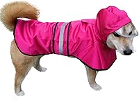 Vista 12 de Impermeable para Perros Resistente al Agua Reflectante - Poncho Ligero Transpirable con Capucha Abrigo Chaqueta de Lluvia con Correa Ajustable