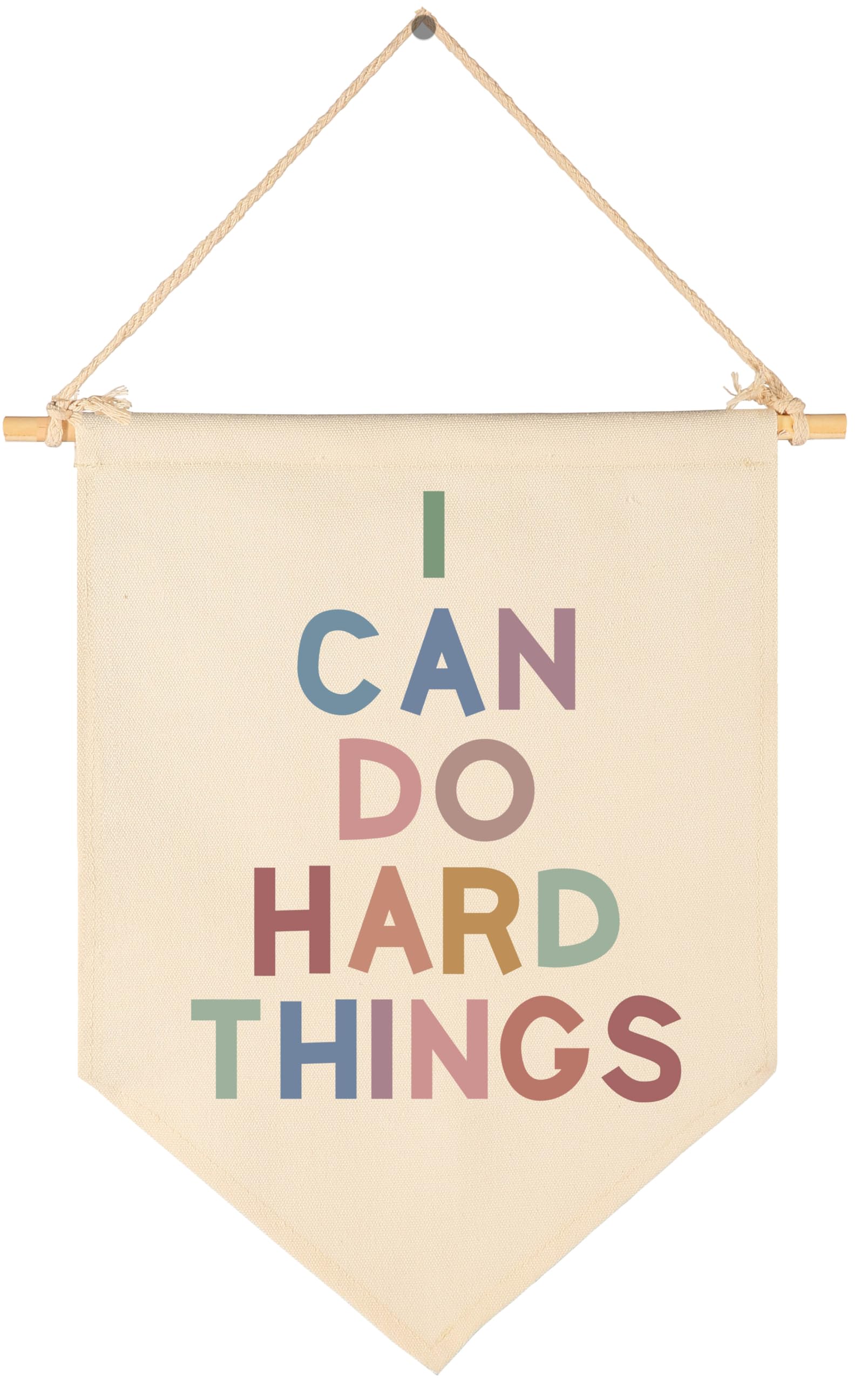 I Can Do Hard Things-Affirmations Pennant Wall Decor Gift for Baby Boys Girls Kids-Canvas Pennant Banner Pennant Wall Decor Gift for Nursery Baby Room Playroom Homeschool Reading Room Bedroom